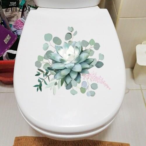 ZTTZDY 22.1×20CM Fresh Plant Floristry Home Living Room Wall Stickers Fresh Succulents Toilet Decoration T6-0171