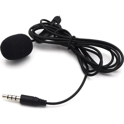 1.5m Portable 3.5mm Microphone Clip Tie Collar for Mobile Phone Speaking in Lecture Bracket Clip Vocal Audio Lapel Microphones