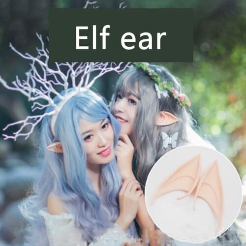 1 Pair Of Angel Elf Ears False Ears Props Cosplay Accessories Halloween Christmas Party Latex Soft Pointed Tips Ear