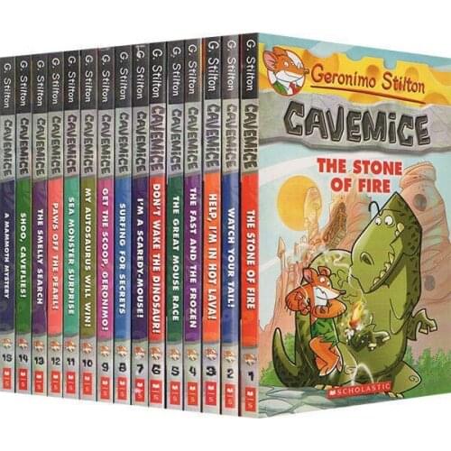 15 Books Geronimo Stilton Cavemice Picture Book Children Reading Book Young-adult Novel English Comic Story For Kids Age 5-12