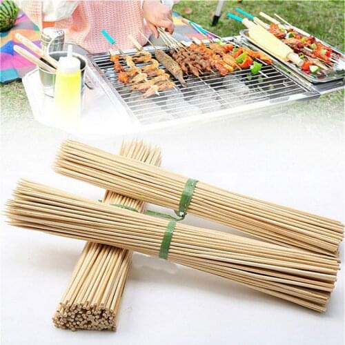 30cm 30/50pcs Bamboo Wooden BBQ Skewers Food Bamboo Meat Tool Barbecue Party Disposable Long Sticks Catering Grill Camping