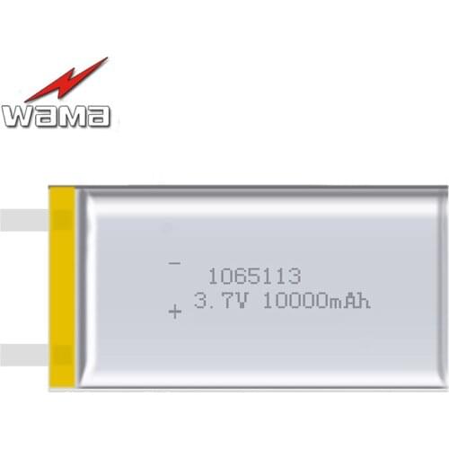 4pcs/lot WAMA 1065113 Real 10000mAh 3.7V Rechargeable Batteries Li-ion Polymer Backup Power Digital Product Accessories Battery
