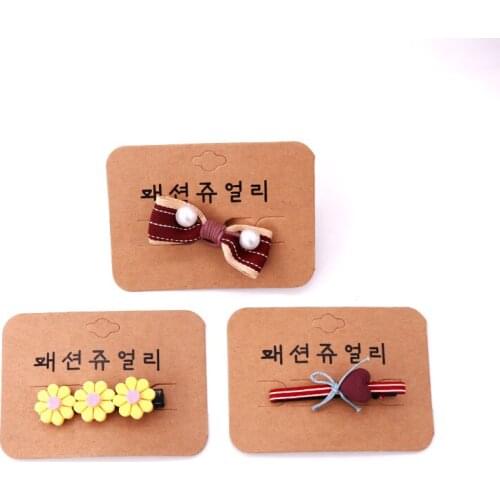 9.6*7cm DIY hair accessories package card multi size vintage kraft hair band /bandeau packing & display tag card 100pcs