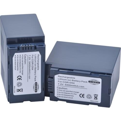 2Pc CGA-D54 5400mAh D54S Battery for Panasonic CGA-D54S Battery CGA-D220, CGA-D320 CGA-D54