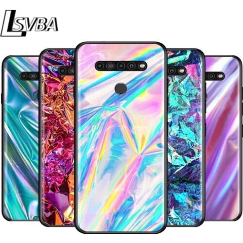 Glitter Iridescent Color for LG G8 G8S G8X V30 V35 V40 V50 V60 ThinQ Q60 K40 K50 K30 K41 K51 K61 K71 K22 Black Phone Case