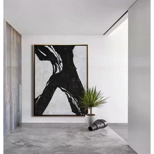 Oversized Abstract Painting Original Art Large Painting On Canvas Vertical Modern Art Black White Brown Home Decor Wall Painting