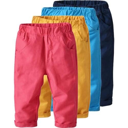 Spring Teenage Children Boys Pants Cotton Pockets Kids Sports Pants For Boys Color Solid Summer Kids Clothes Boys
