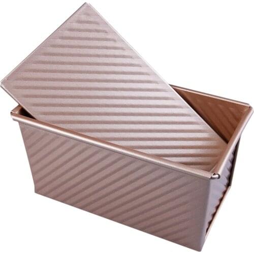 Rectangular Loaf Pan Aluminum Alloy Non-stick Bellows Cover Toast Box Mold Bread Mold Eco-Friendly Baking Tools for Cakes