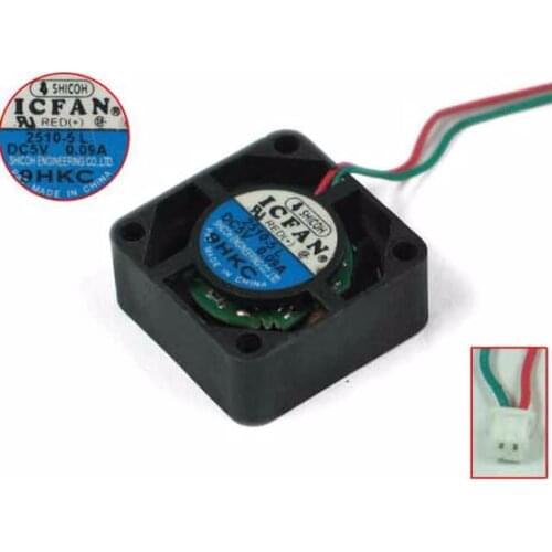 ICFAN 2510-5L DC 5V 0.09A 2-Wire 25X25X10mm Server Cooling Fan