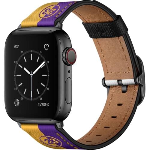 Team Leather Straps for apple watch band 44mm 42mm Iwatch Series SE 6 5 4 3 2 1 Loop 40mm 38mm Watchband Bracelet Replacement