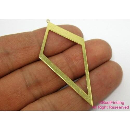 Brass charms 52x26mm Raw brass rhombus earrings findings pendant 10pcs R350