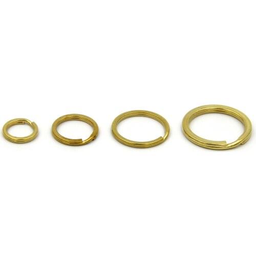 Copper Split Ring Brass Keychain Connectors Flat Keyring Model