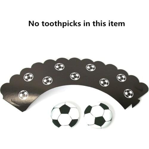 New The Football Soccer Cake Decor 12pcs Cupcake Wrapper 12pcs Topper Baby Shower Kids Birthday Party Decoration Supplies