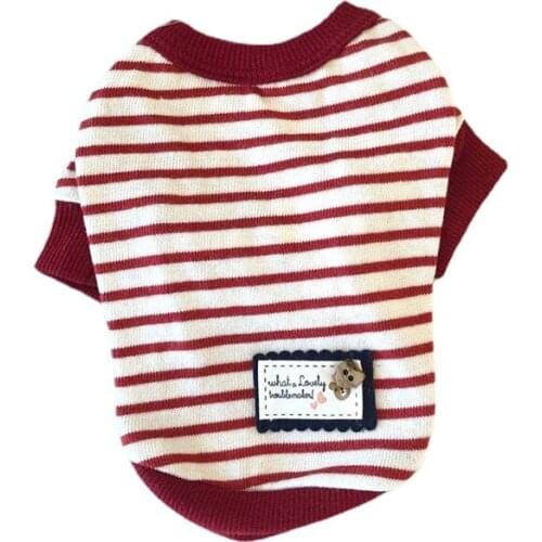 Pet Dog Clothes New Striped Fashion Small and Medium-sized Dog Clothes Cat Clothes Bottoming Shirt Pet Clothes Dog Sweater