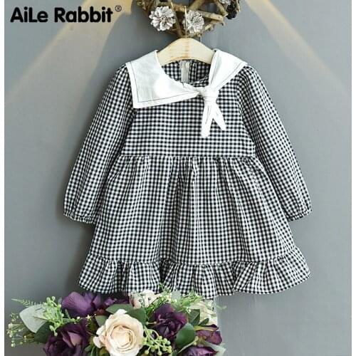 Girls Autumn Dress Long Sleeve Girls Korean Version Doll Neck Western Princess Dress