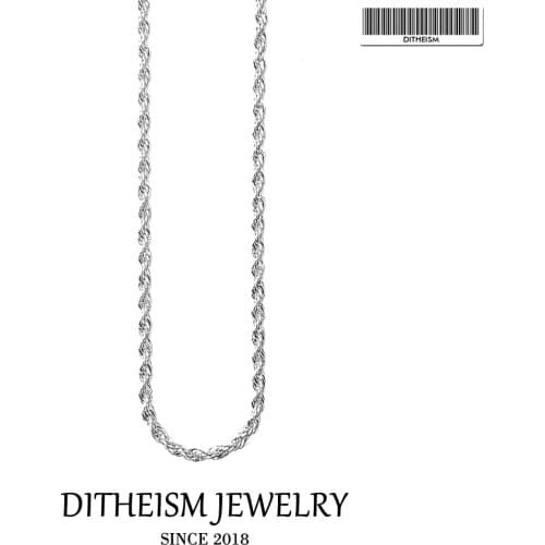 Twisted Cord Silver Chain Necklace,2018 Fashion Jewelry Trendy Gift In 925 Sterling Silver Jewelry For Men Boy Women Girls