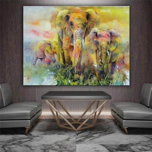 Print Painting Modular Pictures Nature The Elephant Canvas Wall Art Home Decor animal cute gift Modern Bedside Background Poster
