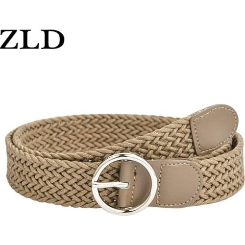 ZLD New ladies round pin buckle belt fashion Retro twist wax rope weaving decoration belts women All-match clothing with belt