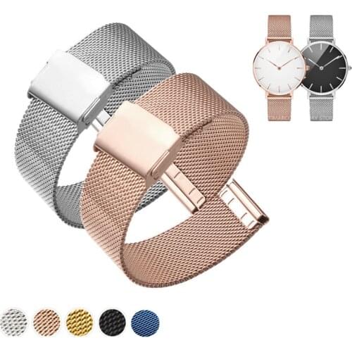 Watchband For Amazfit Bip Strap 20mm 22mm 18mm Stainless Steel Mesh Belt Correa For Samsung Galaxy Watch 46mm Smart Watches Band