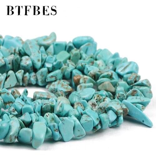 Blue Turquoise Irregular Gravel beads Natural Stone spacers Loose beads For bracelet accessories Jewelry making 4mm~10mm DIY