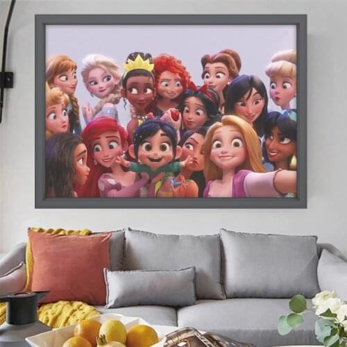 Nordic Princess Canvas Paintings Disney Chinese Mulan Anna Poster Print Wall Art Picture for Girls Bedroom Home Decor Cuadros