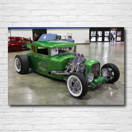 Modern Painting 1930 Ford Model A Coupe Hot Rod Old School Low Retro Car Posters Canvas Wall Art Prints for Home Room Decor