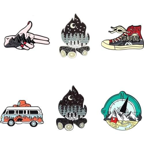 Outdoors Mountain Starry Night Alloy shoe charms Wild Camping Hiking shoe decoration for croc jibz kidsfavor kawaii cute X-mas