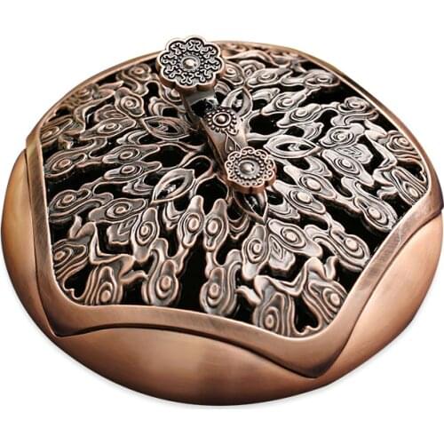 Vintage Brass Insence Burner Electrical Creative Incense Holder Wax Melt Burners Smoke Bruciatore Incense Room Fragrance AC50NB