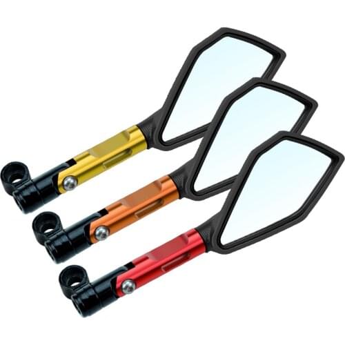 1 Pair Motorcycle Aluminum Bar End Rearview mirror Side View Mirrors For ATV UTV Dirt Bike Scooter Moped Go Kart Honda Yamaha