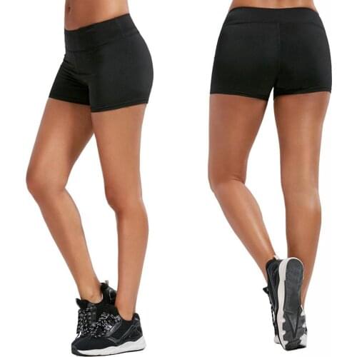 Women Sporty do excercise Shorts Solid Color Low Rise Quick Dry Shorts Mini Hot Shorts