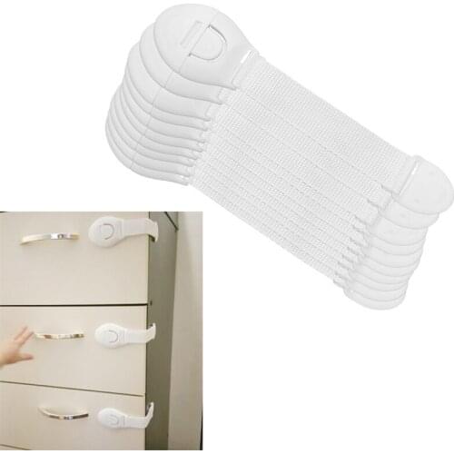 10Pcs Baby Safety Protector Child Cabinet locking Plastic Lock Protection of Children Locking From Doors Drawers Corner Guards