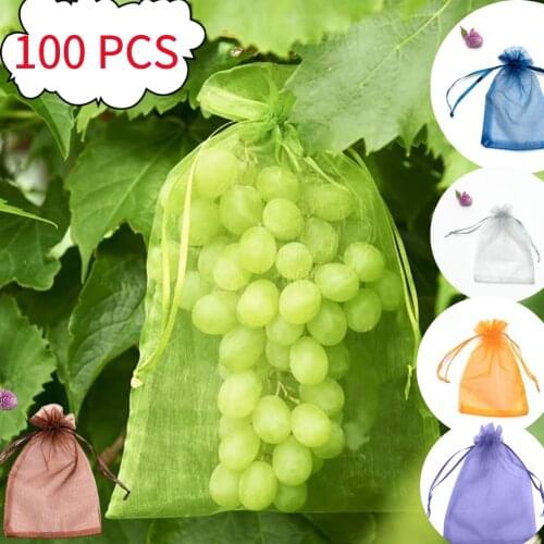 100Pcs/set Prevent Grape Fruit Mosquitoes Bag Anti Bird Drawstring Net Pest Control Pouch Storage Net Plant Protective Net Pest