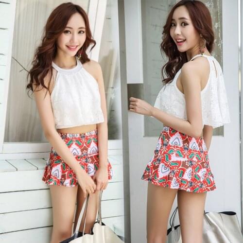 2021 New Fashion Ladies Are Thin and Cover Meat Ins Wind Boxer Skirt Split Vacation Swimsuit Swimsuit Bikini