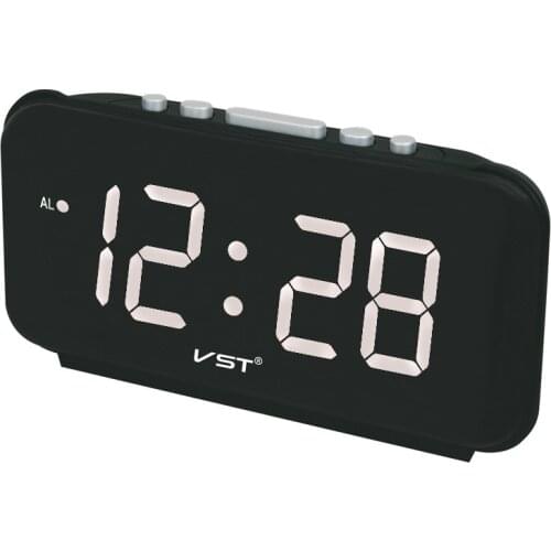 Free Shipping Digital LED Alarm Clock Electronic Clock Desktop AC Power EU Plug/US Plug Table Clock With 4 Colors Display