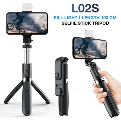 L02S Wireless Bluetooth Remote Control Selfie Stick, Fill Light Live Broadcast Bracket, Portable Mini Folding Tripod