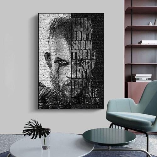 Ragnar Lothbrok Vikings Pictures Abstract Painting Canvas Painting Oil Painting Poster Modern Wall Art in Livingroom Home Decor