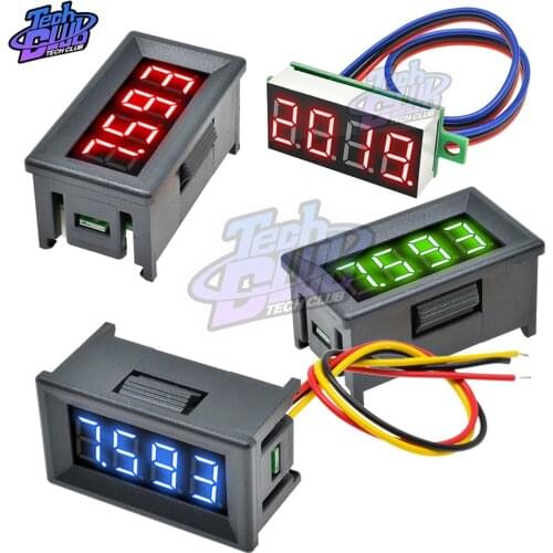 Mini Digital Voltmeter 0.36 inch 3 wire 4 Bit Precision Voltage Meter LED Panel Tester For Electromobile Motorcycle Car DC 0V-1