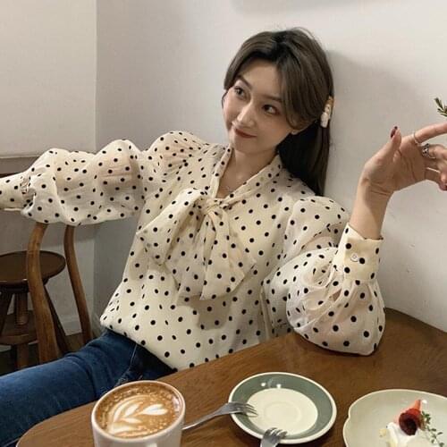 Блузки с бантом Deeptown China At AliExpress