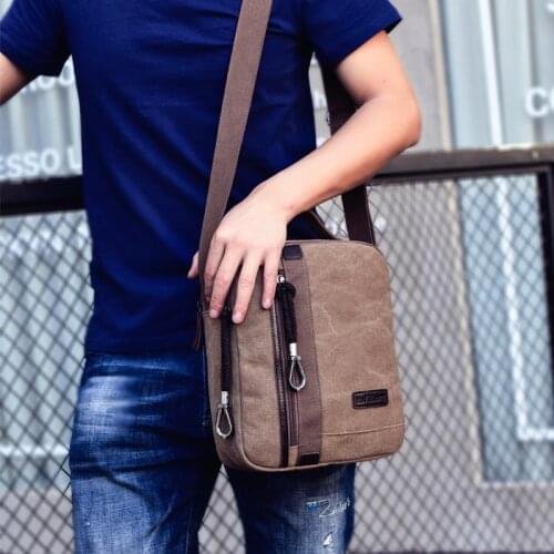 European and American messenger bag large capacity canvas casual bag retro men shoulder bag trendy fashion men bag training bag