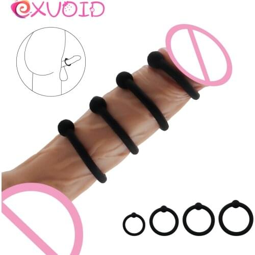 EXVOID 4Pcs Silicone Penis Erection Ring Adult Porducts Delay Ejaculation Sex Toys for Couples Cock Enlargement Rings Sex Shop
