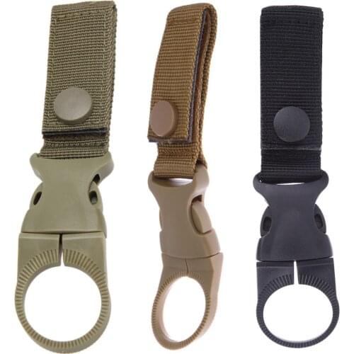 Carabiners Tactical Gear Water Bottle Holder Nylon Webbing Belt Clip Military Buckle Hook Outdoor Camping Equipment EDC Tools