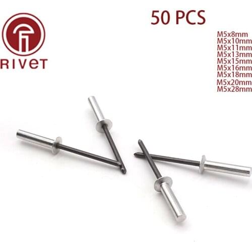 M5 50pcs DIN 15974 Aluminum Countersunk Head Closed End Blind Rivet Sealed Blind Rivet Water Air Tightness Rivets