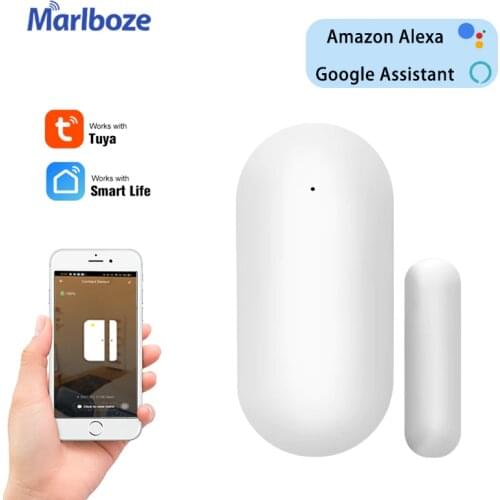Marlboze Tuya WIFI Door Sensor Alarm Wireless Open Closed Windown Detector Magnetic Sensor Smart Home Alarm Security System
