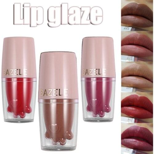 Matte Lip Glaze Cute Cat Paw Designed Non-Stick Cup Lipsticks Moisturizing Long Lasting Lips Makeup MA