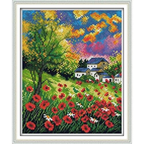 Beautiful Flowers decor painting NKF counted printed on the canvas DMC kits DIY Cross Stitch embroidery needlework Set