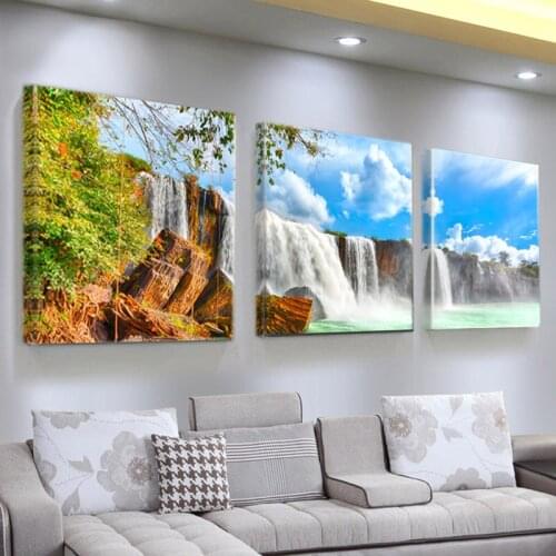 Wall Picture For Living Room Art Waterfall Canvas Painting Modular Picture Poster And Print Painting Q433