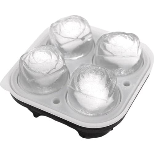 2021 New Food Grade Silicone Ice Tray Rose Flower Shape DIY Ice Cube Mold Ice Ball Ice Cream Maker Kitchen Bar Accessories