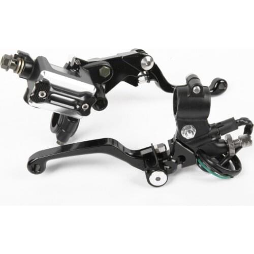 New 7/8" CNC Brake Master Cylinder Pressure Switch Reservoir Levers Dirt Pit Bike Set For SUZUKI RM85 2005-2006 2007 2008-2013