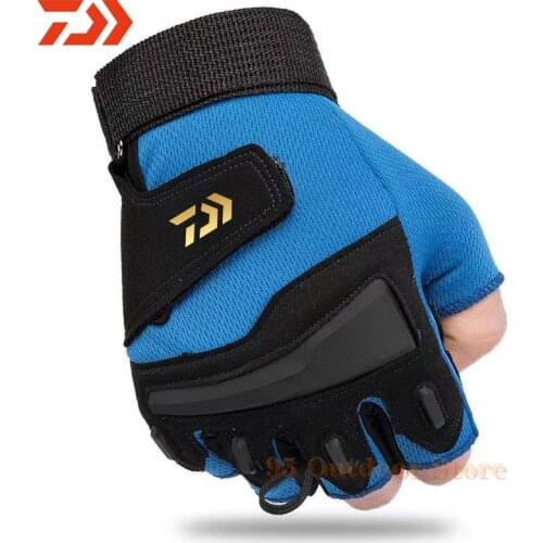 New Daiwa Fishing Gloves Sport Quick Dry Fishing Gloves Breathable Hunting Anti-Slip Outdoor Camping Cycling Finger Sport Gloves