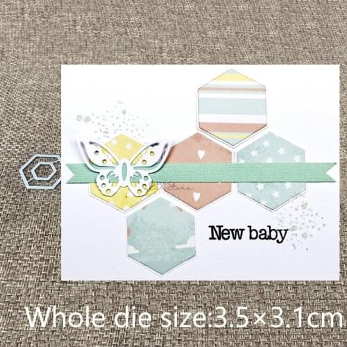 New Design Craft Metal stencil mold Cutting Dies 2pcs hexagon frame scrapbook die cuts Album Paper Card Craft Embossing